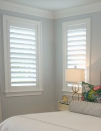 Plantation shutters with hidden tilt rods in Clearwater